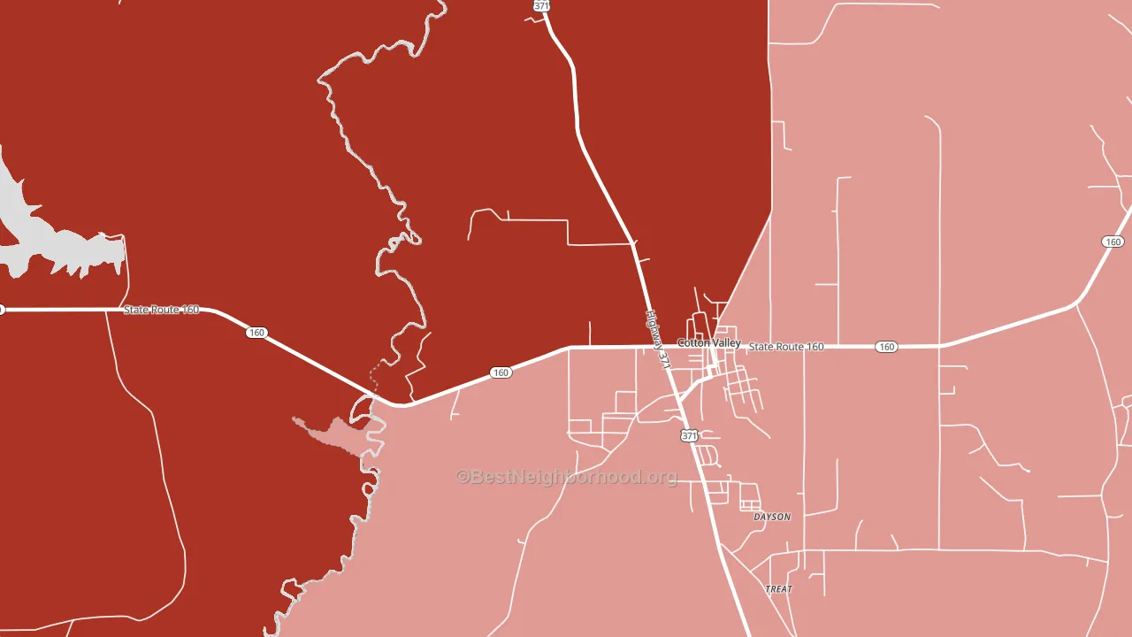 Dayson, LA block-group political-lean map