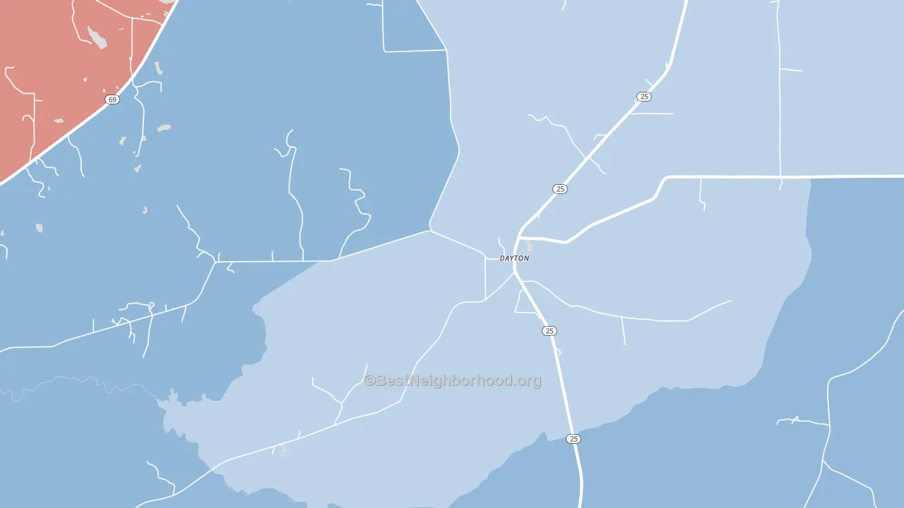 Dayton, AL block-group political-lean map