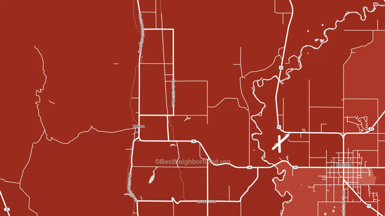 Dayton, ID block-group political-lean map