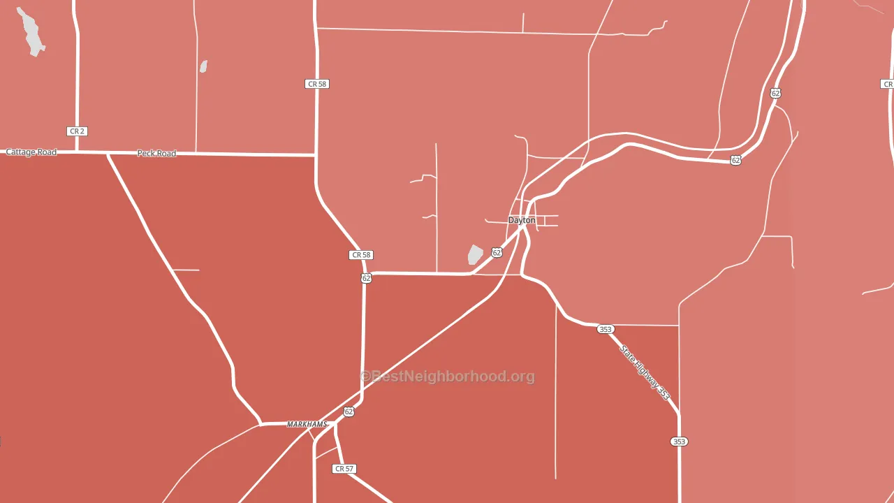 Dayton, NY block-group political-lean map