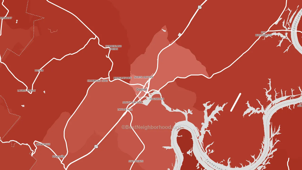 Dayton, TN block-group political-lean map