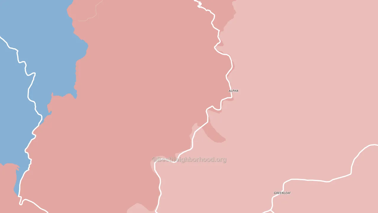 Deadwood, OR block-group political-lean map