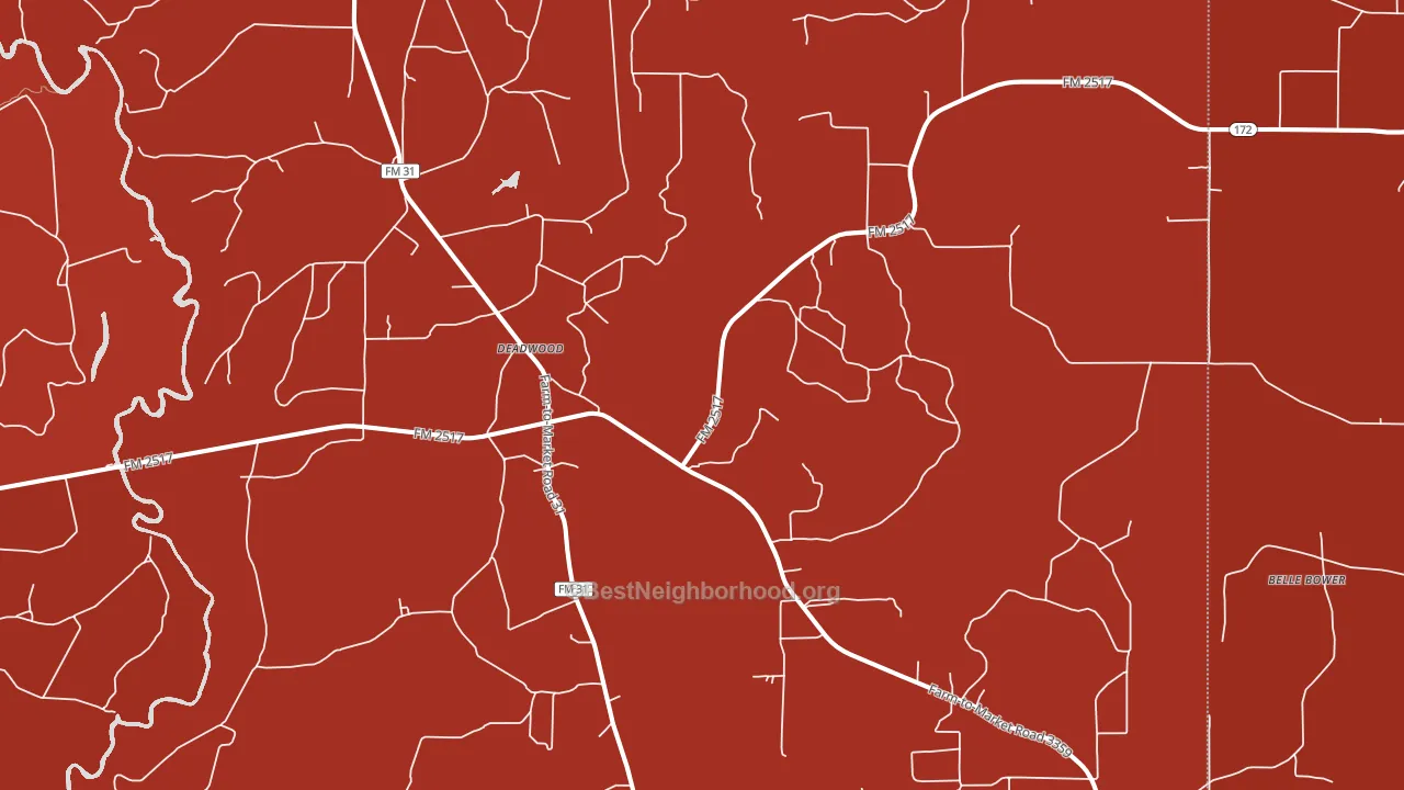 Deadwood, TX block-group political-lean map