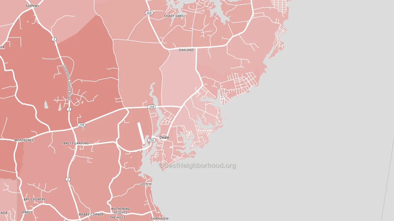 Deale, MD block-group political-lean map