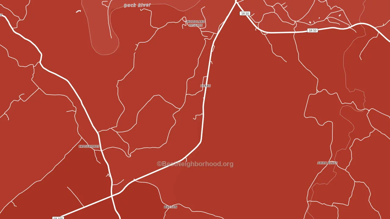 Deans, TN block-group political-lean map