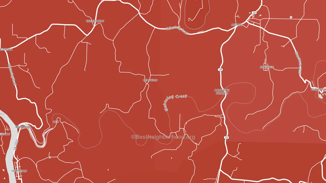 Deanville, PA block-group political-lean map