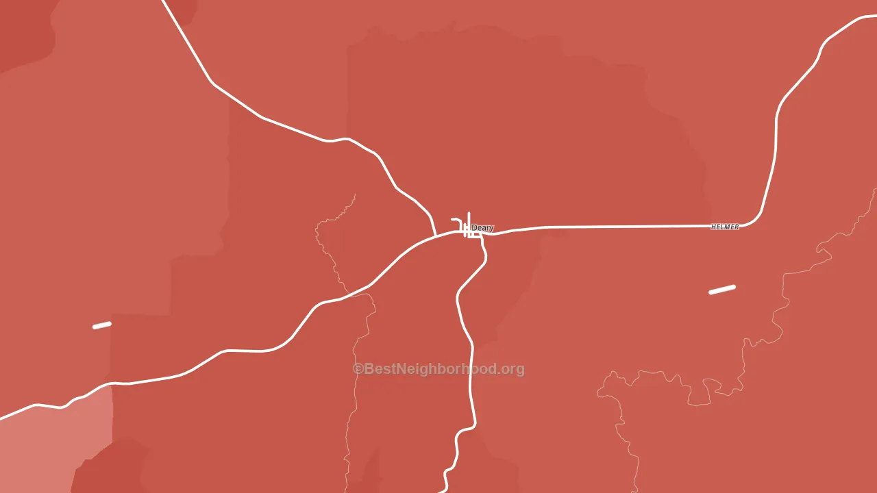 Deary, ID block-group political-lean map