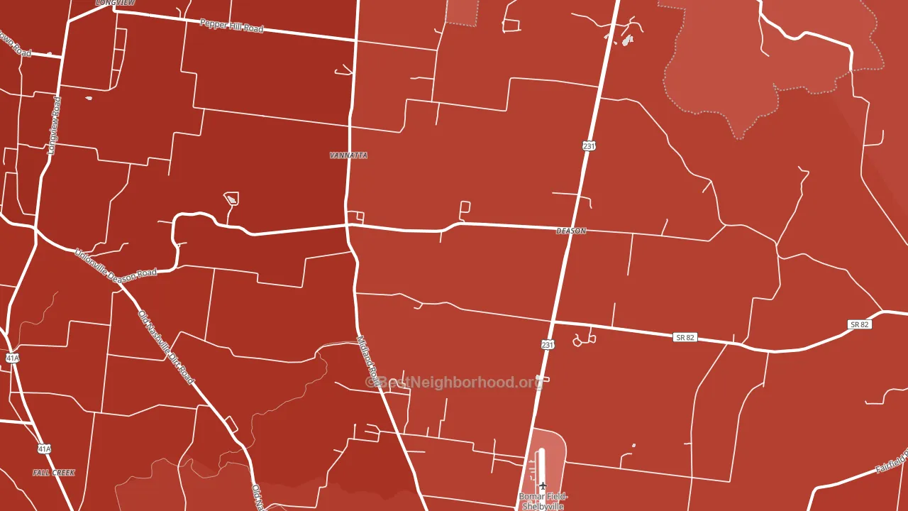 Deason, TN block-group political-lean map