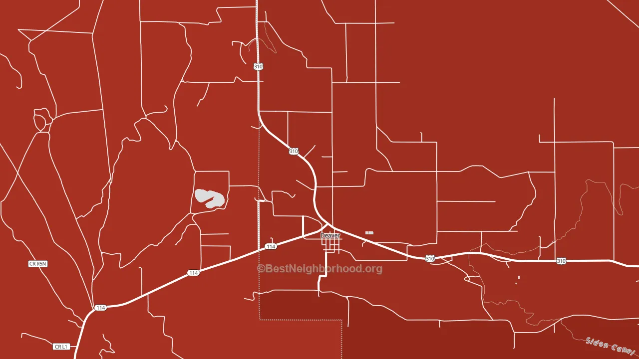 Deaver, WY block-group political-lean map