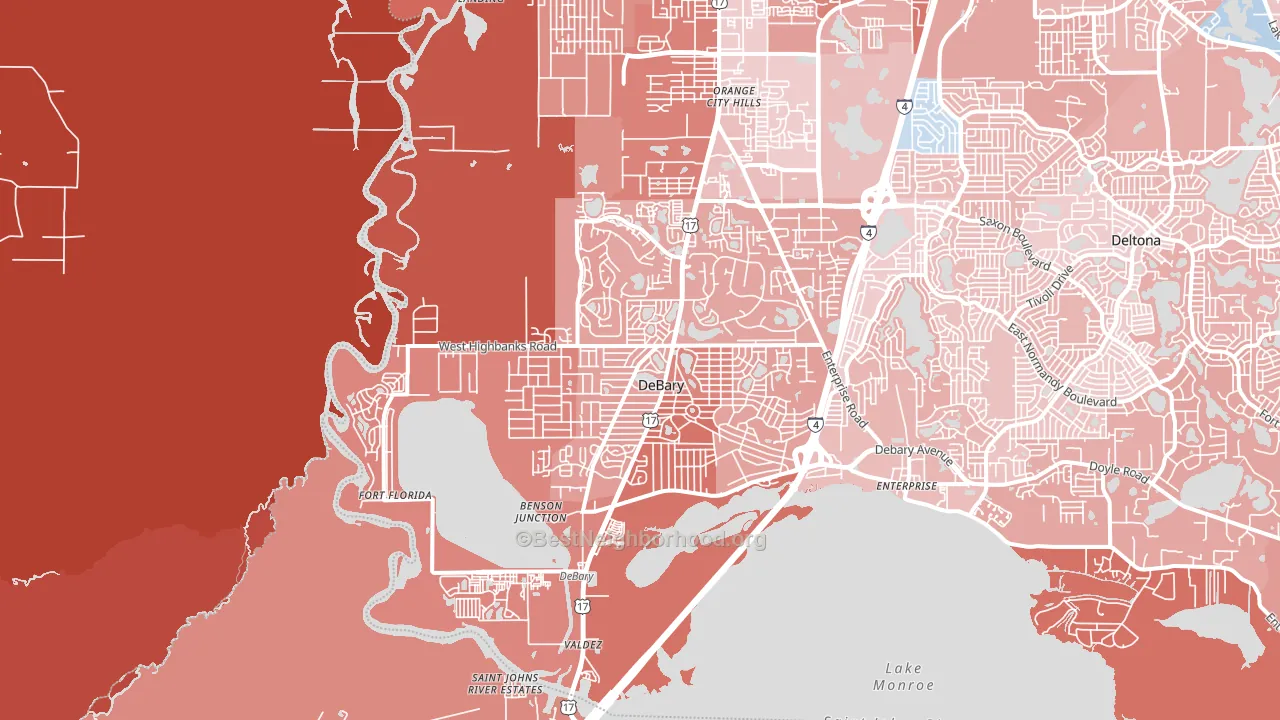 DeBary, FL block-group political-lean map
