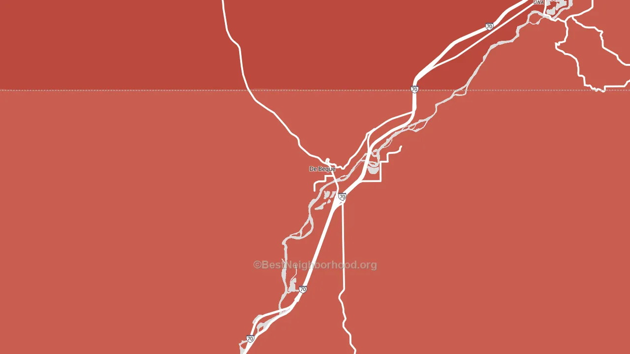 DeBeque, CO block-group political-lean map