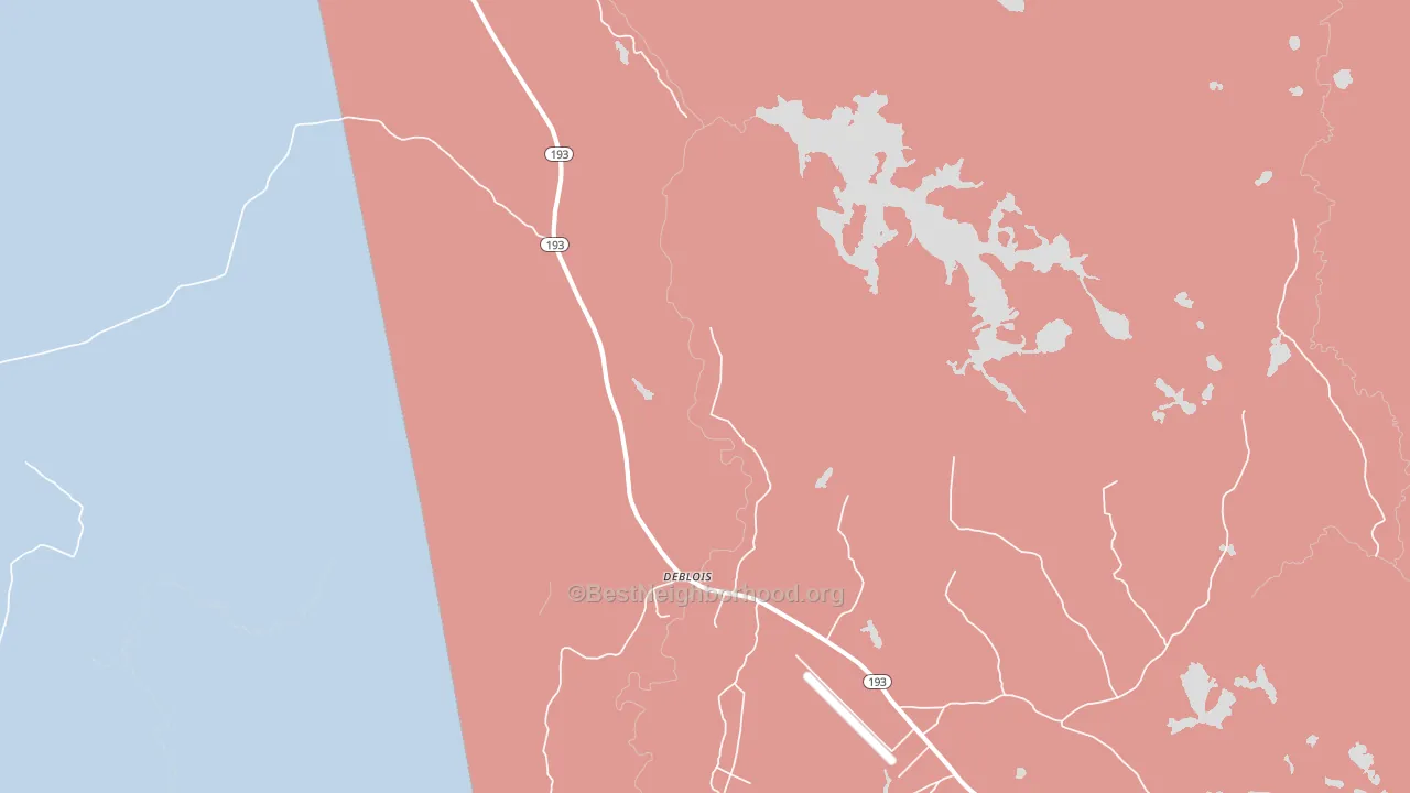 DeBlois, ME block-group political-lean map