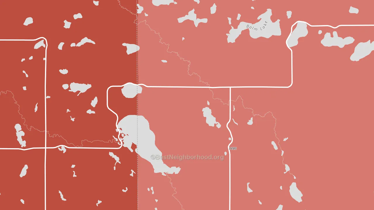 Debs, MN block-group political-lean map