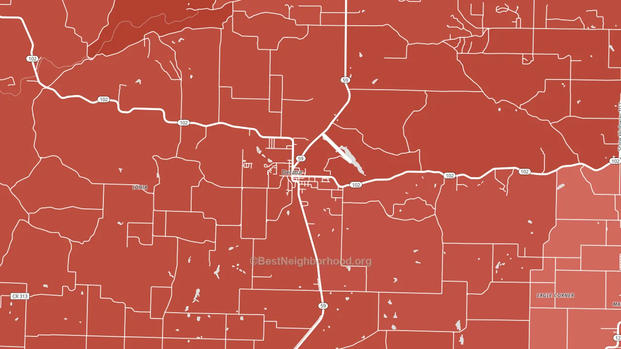 Decatur, AR block-group political-lean map