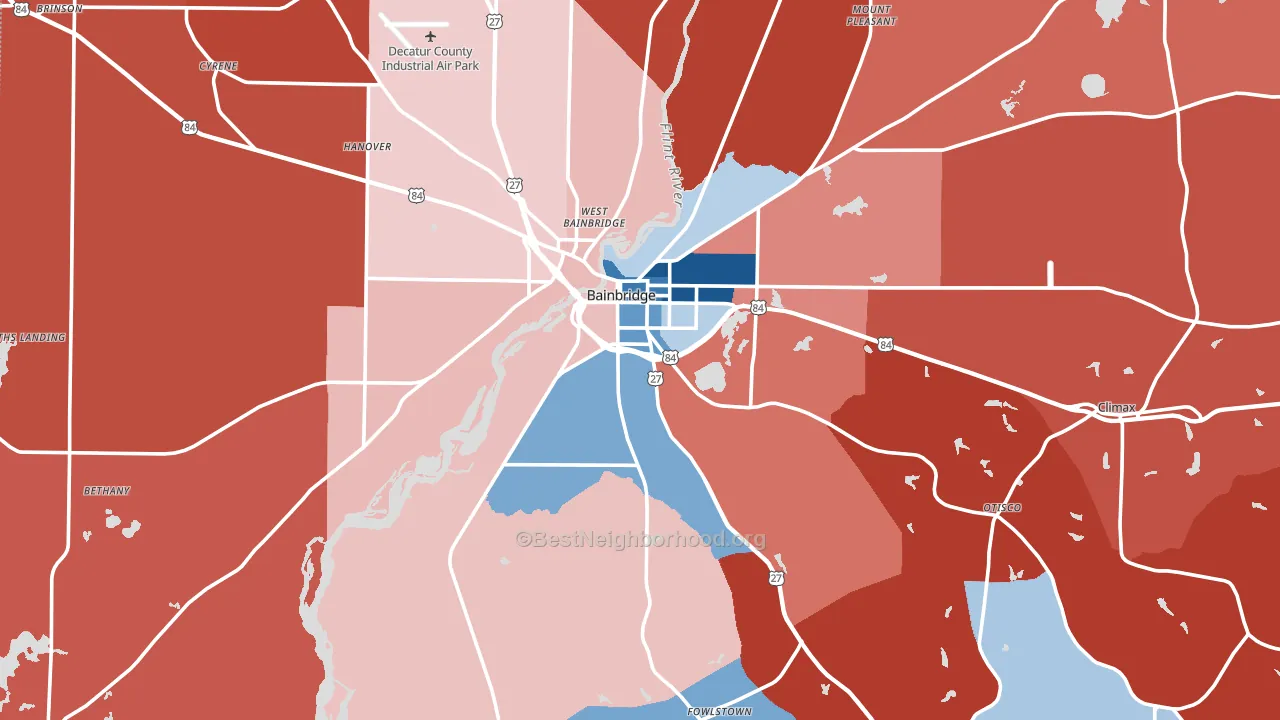Decatur County, GA block-group political-lean map