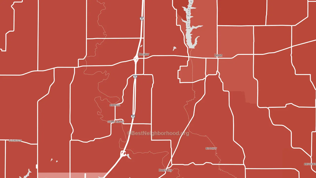 Decatur County, IA block-group political-lean map
