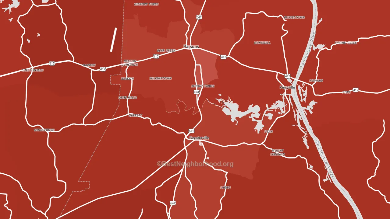 Decatur County, TN block-group political-lean map