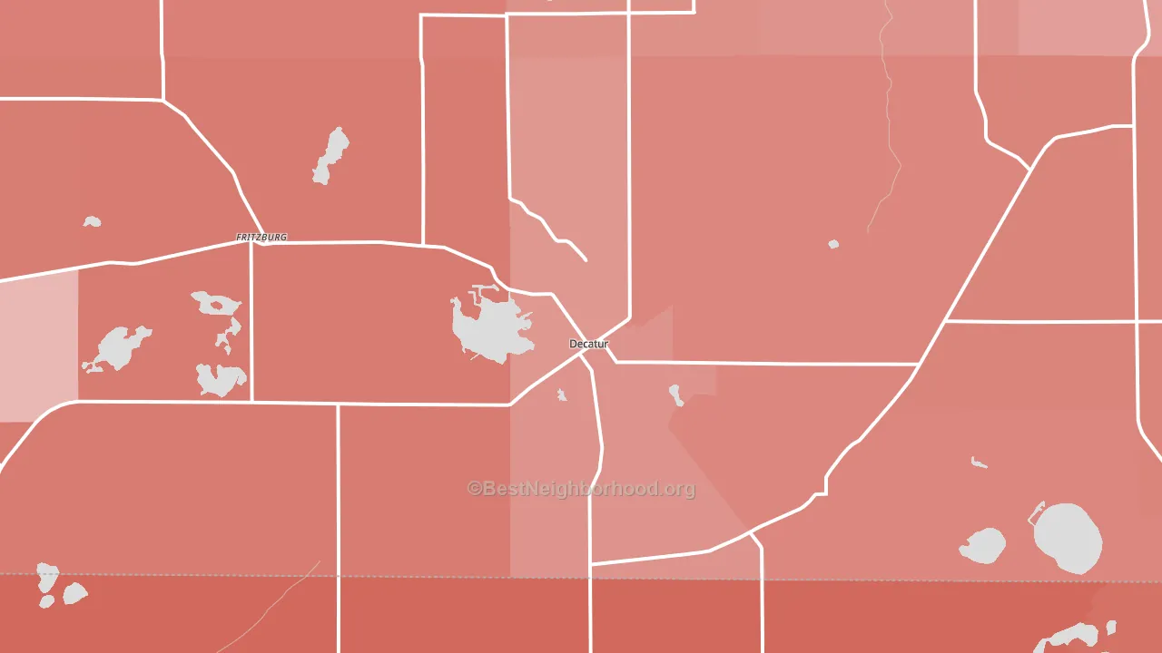 Decatur, MI block-group political-lean map