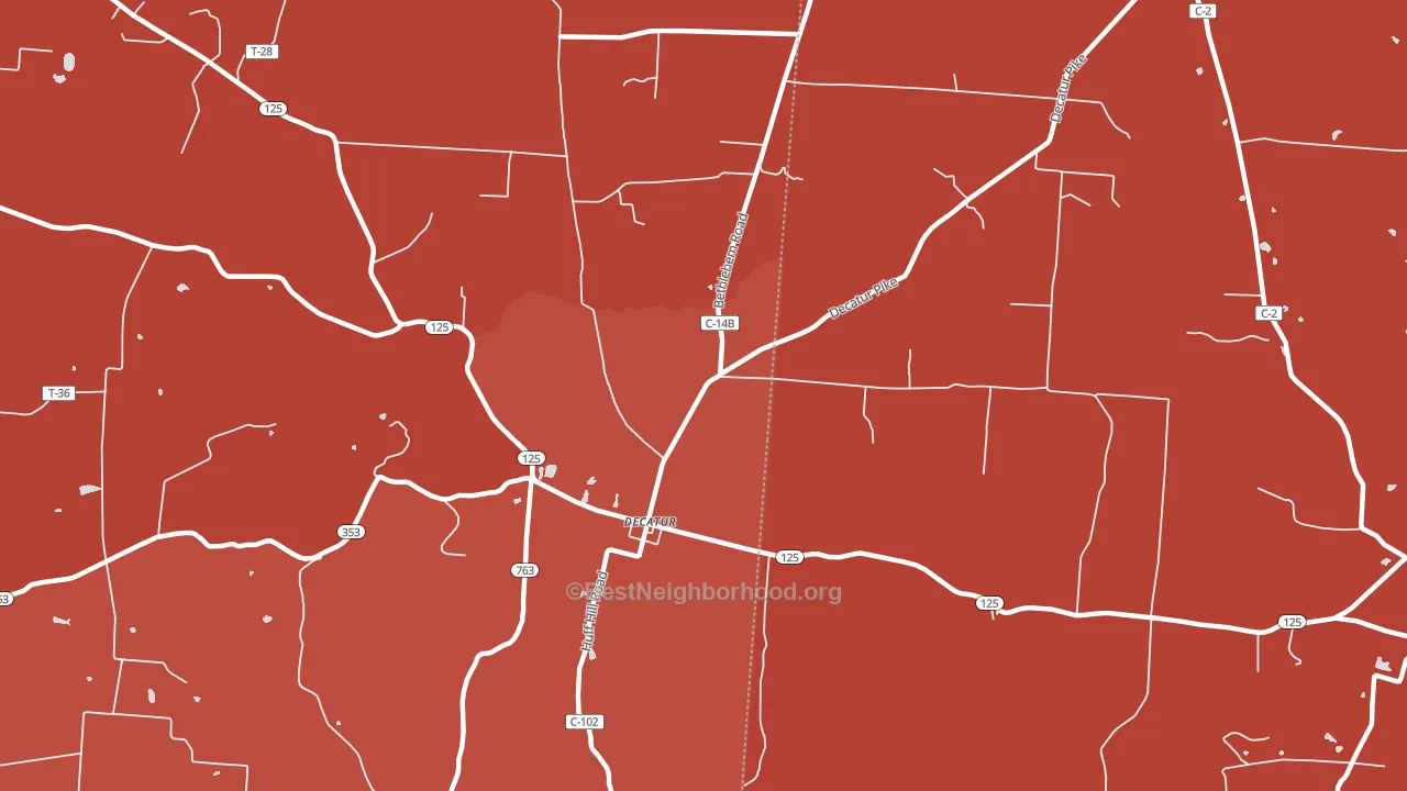 Decatur, OH block-group political-lean map
