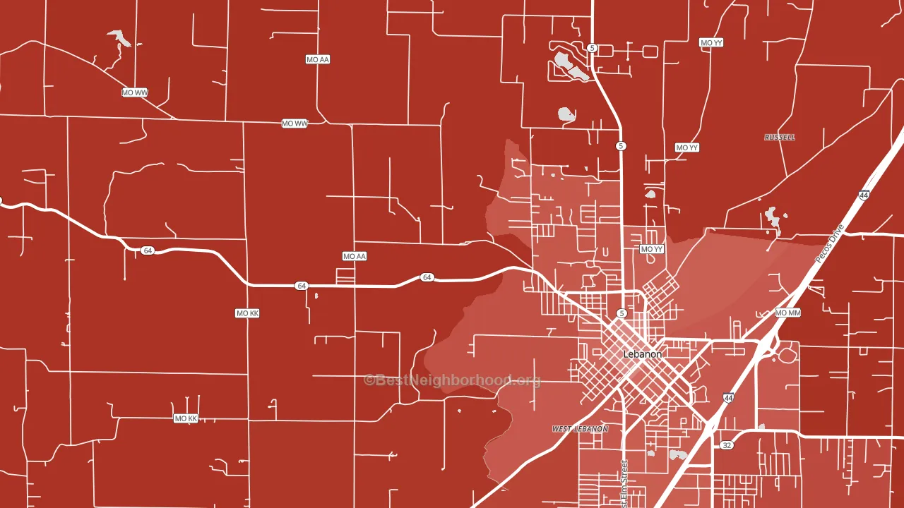 Decaturville, MO block-group political-lean map
