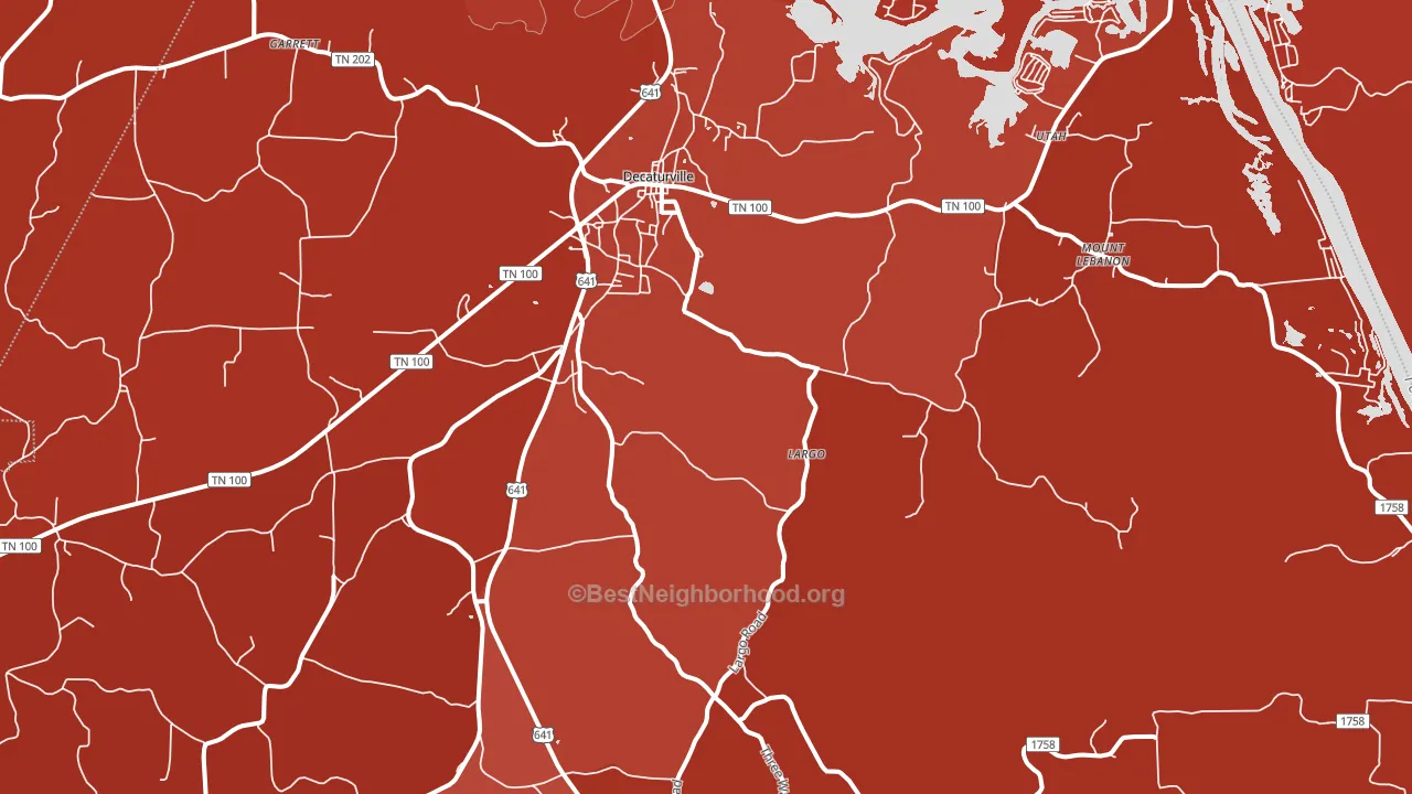 Decaturville, TN block-group political-lean map