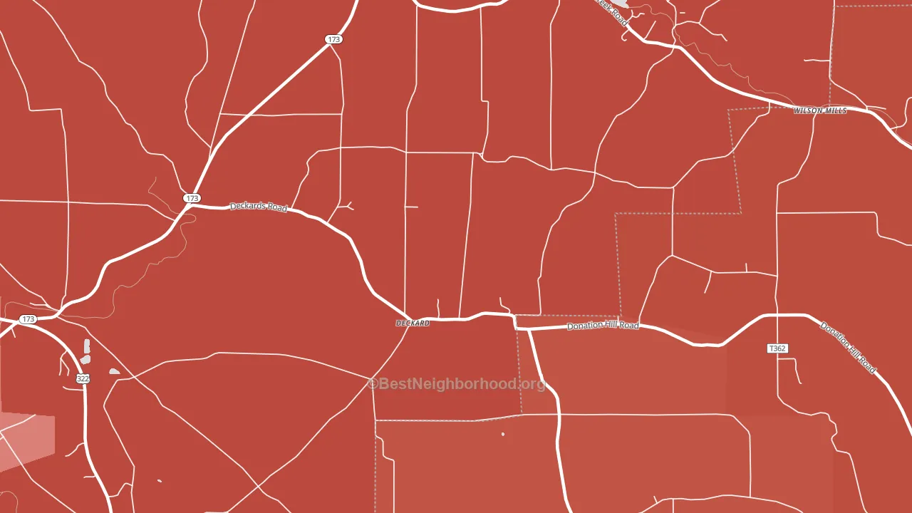 Deckard, PA block-group political-lean map