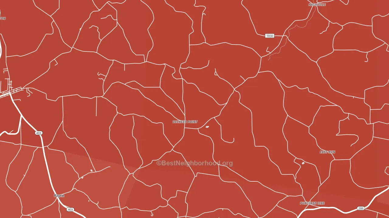Deckers Point, PA block-group political-lean map