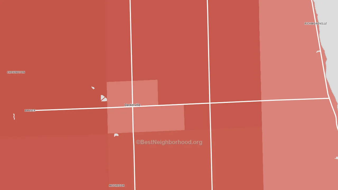 Deckerville, MI block-group political-lean map