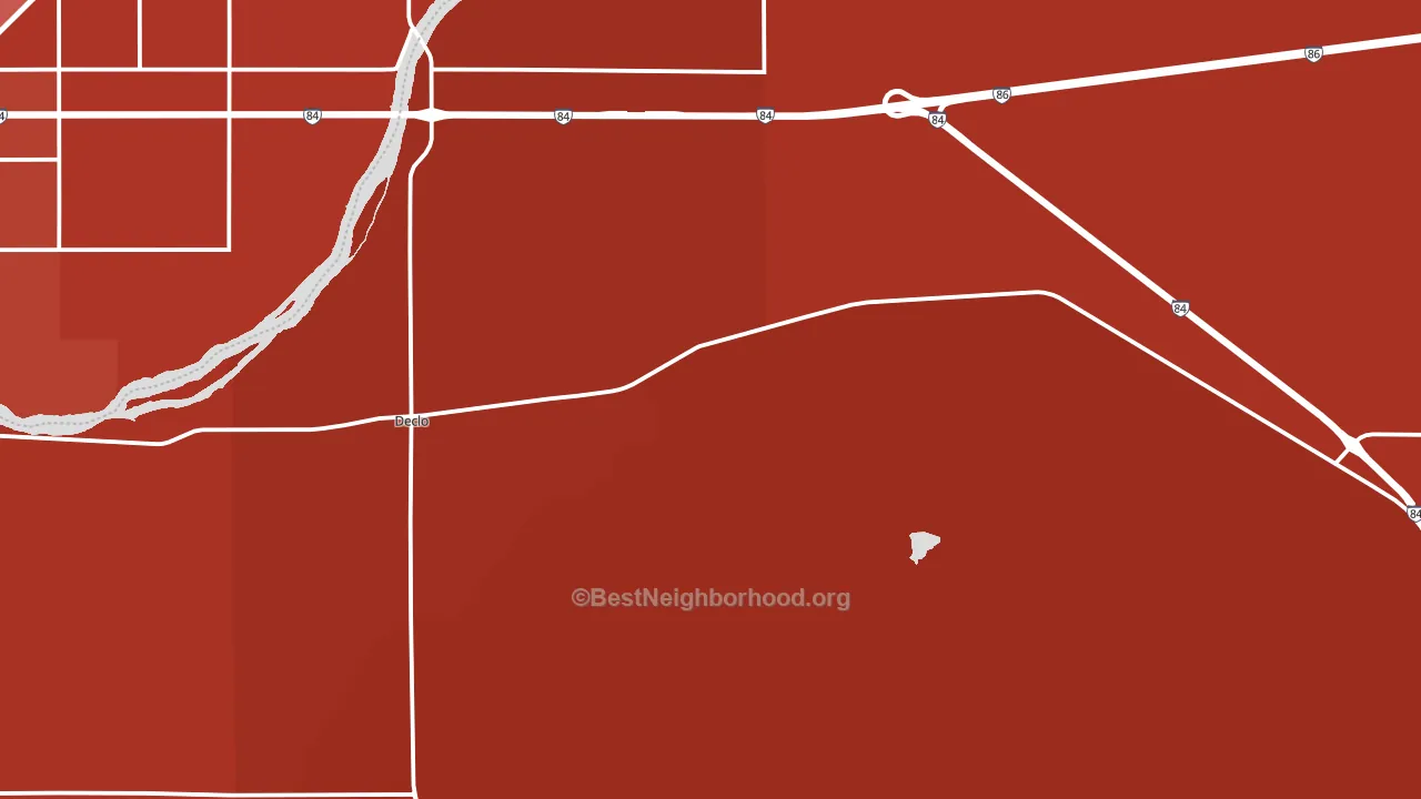 Declo, ID block-group political-lean map