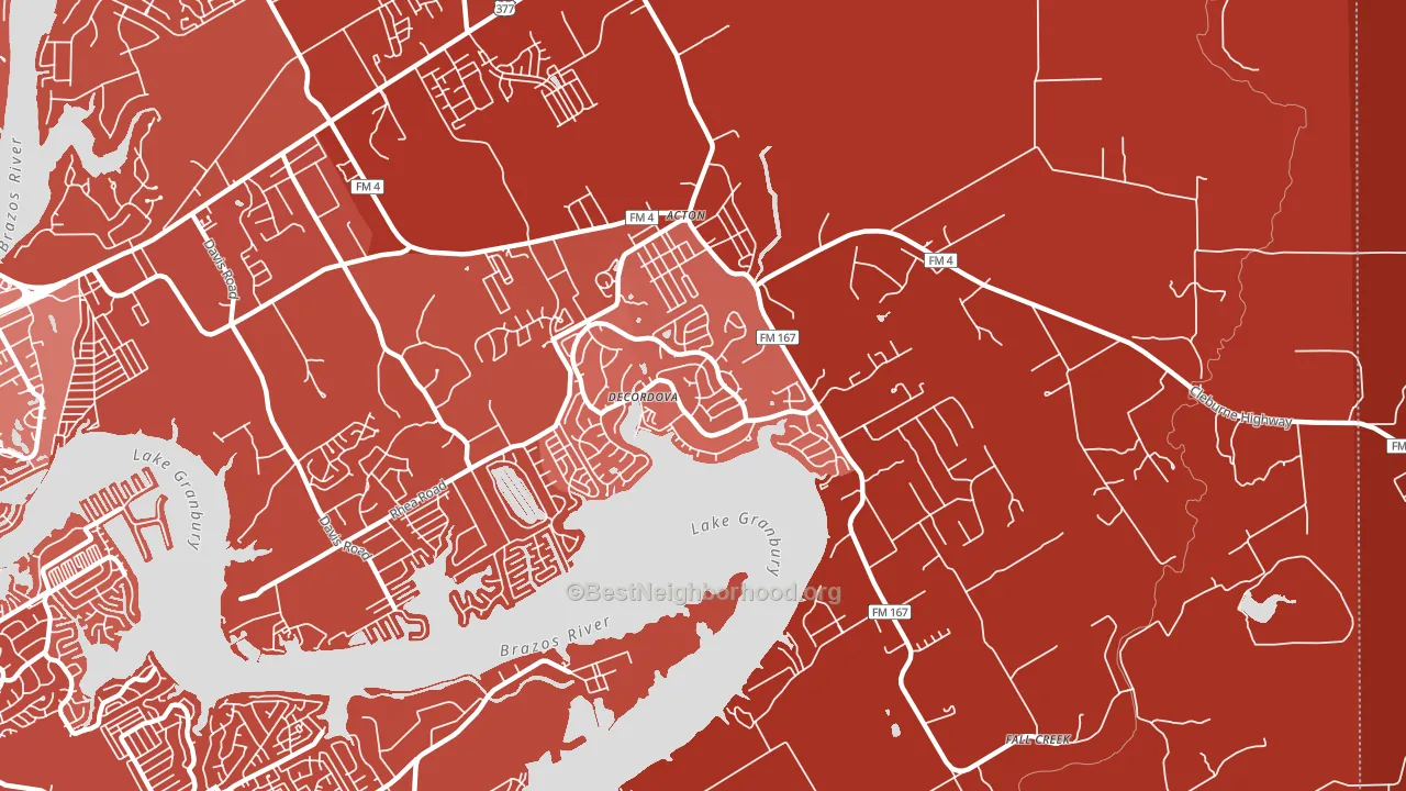 DeCordova, TX block-group political-lean map