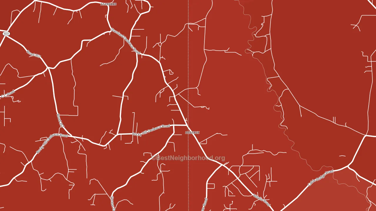 Dedeaux, MS block-group political-lean map