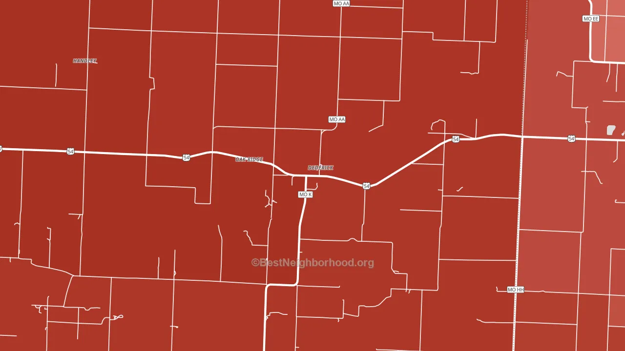 Dederick, MO block-group political-lean map