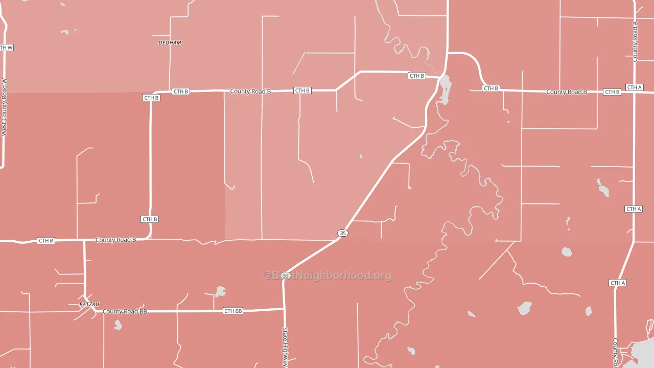 Dedham, WI block-group political-lean map