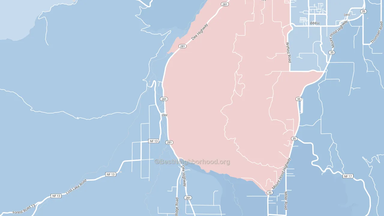 Dee, OR block-group political-lean map