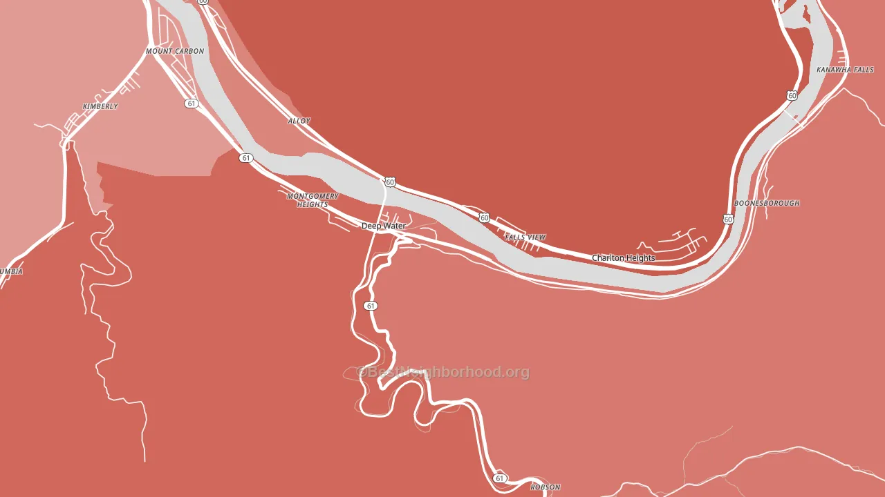 Deep Water, WV block-group political-lean map