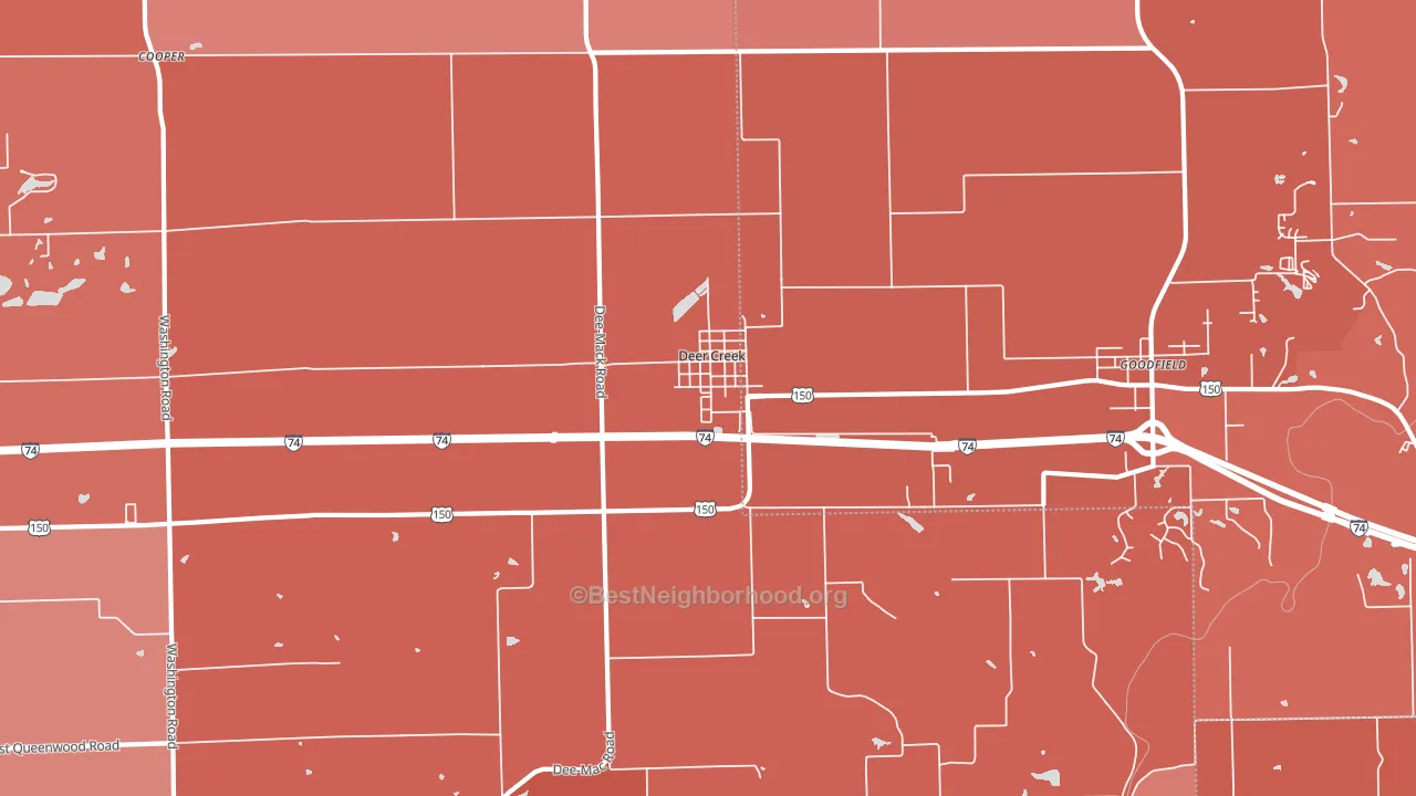 Deer Creek, IL block-group political-lean map