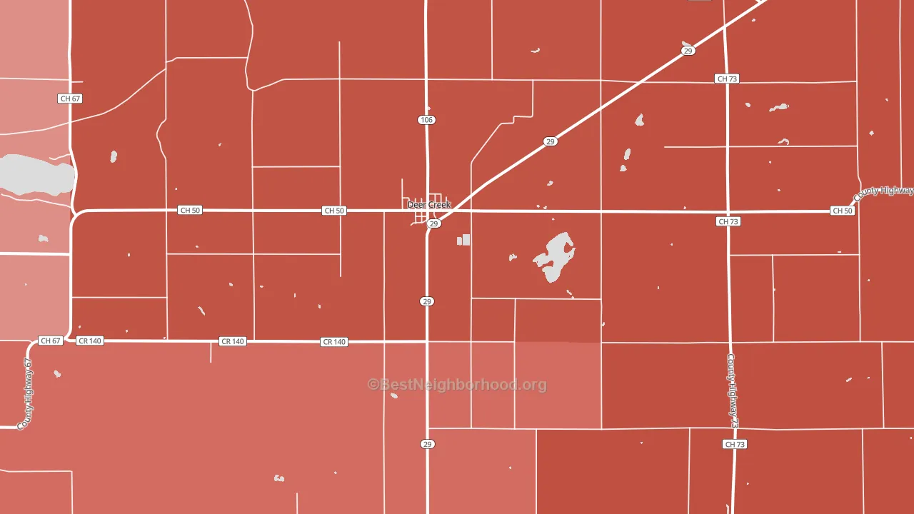 Deer Creek, MN block-group political-lean map
