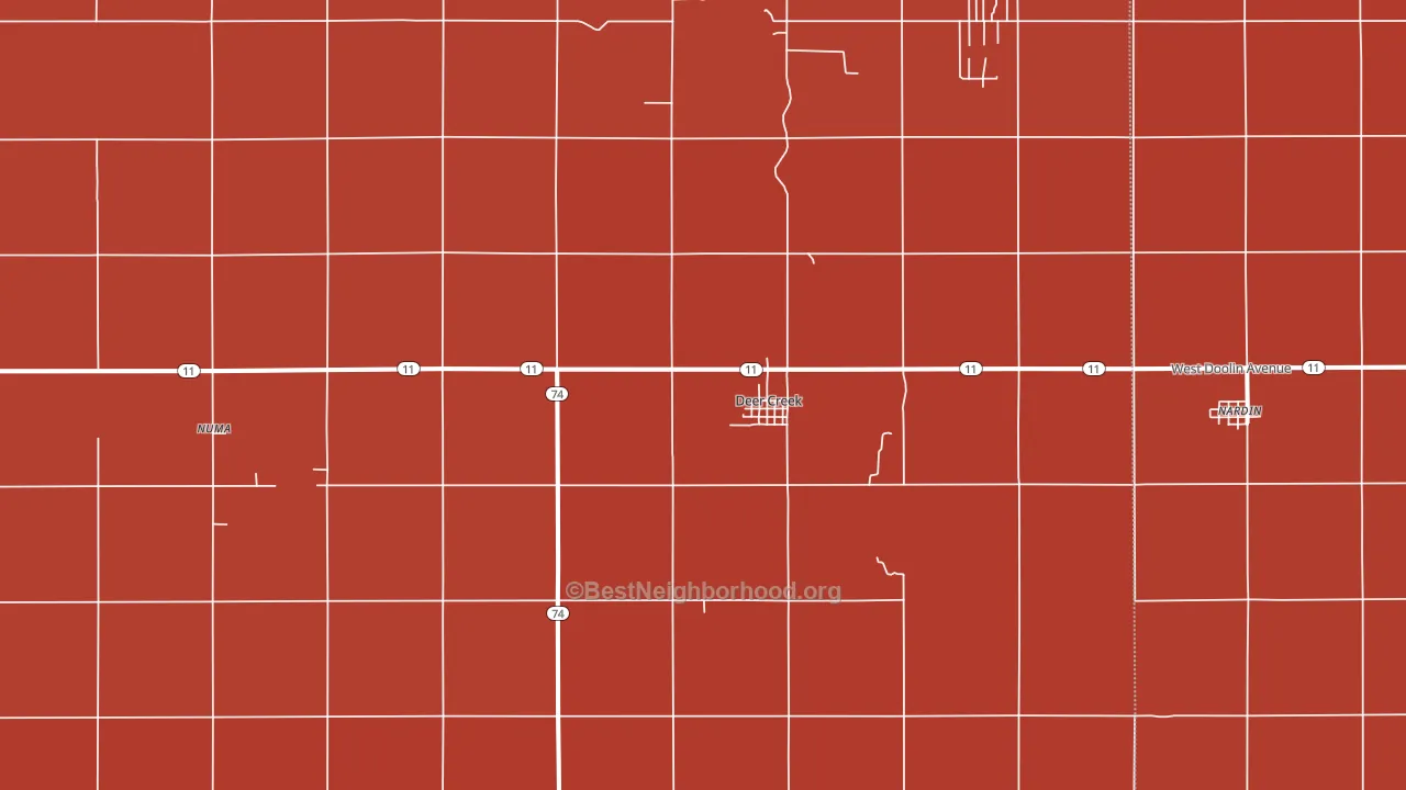 Deer Creek, OK block-group political-lean map
