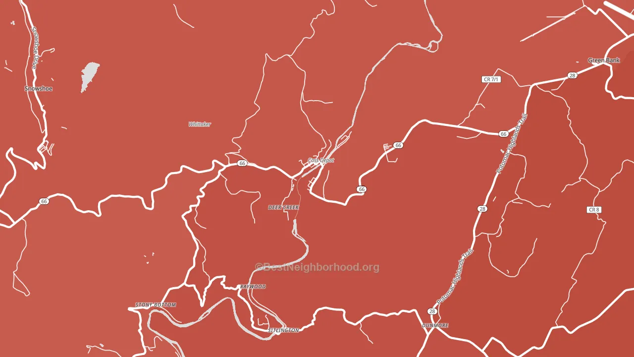 Deer Creek, WV block-group political-lean map