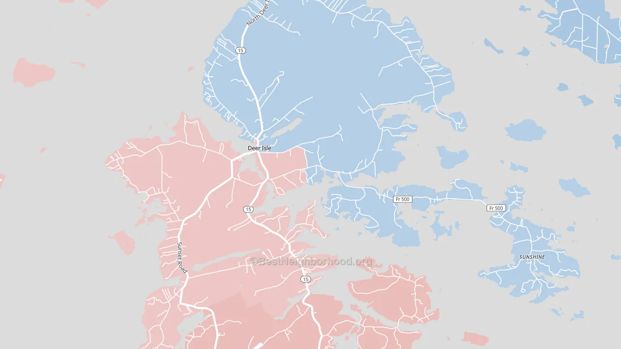 Deer Isle, ME block-group political-lean map