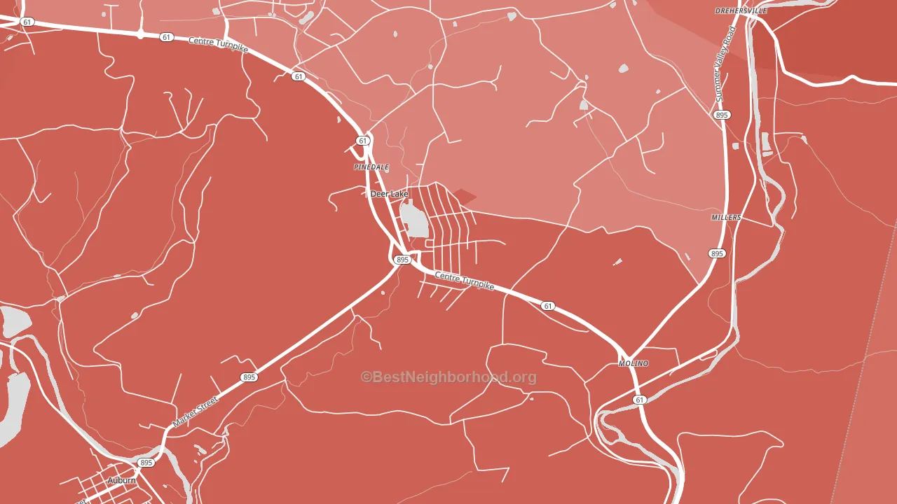 Deer Lake, PA block-group political-lean map