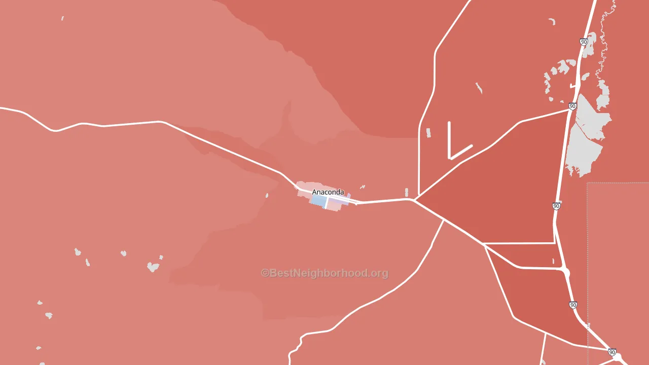 Deer Lodge County, MT block-group political-lean map