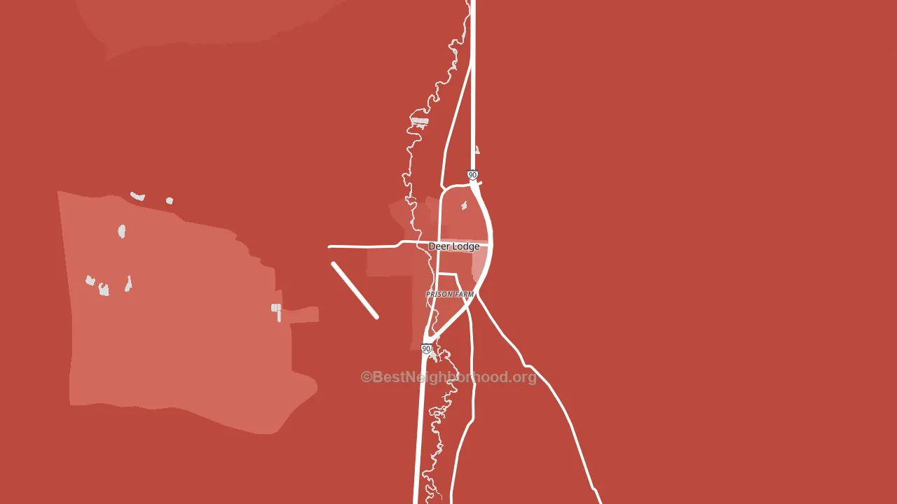 Deer Lodge, MT block-group political-lean map