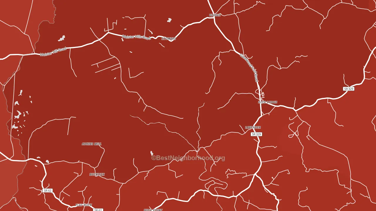Deer Lodge, TN block-group political-lean map