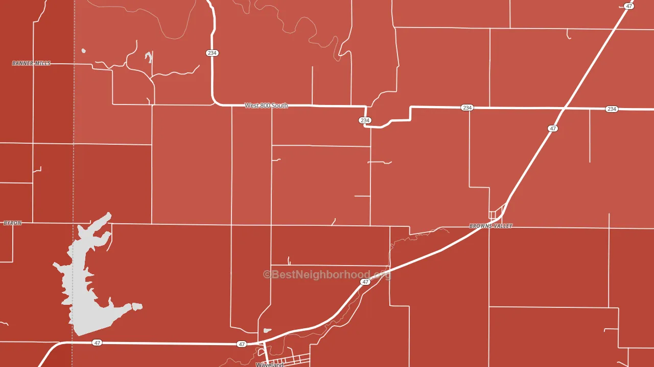 Deer Mill, IN block-group political-lean map