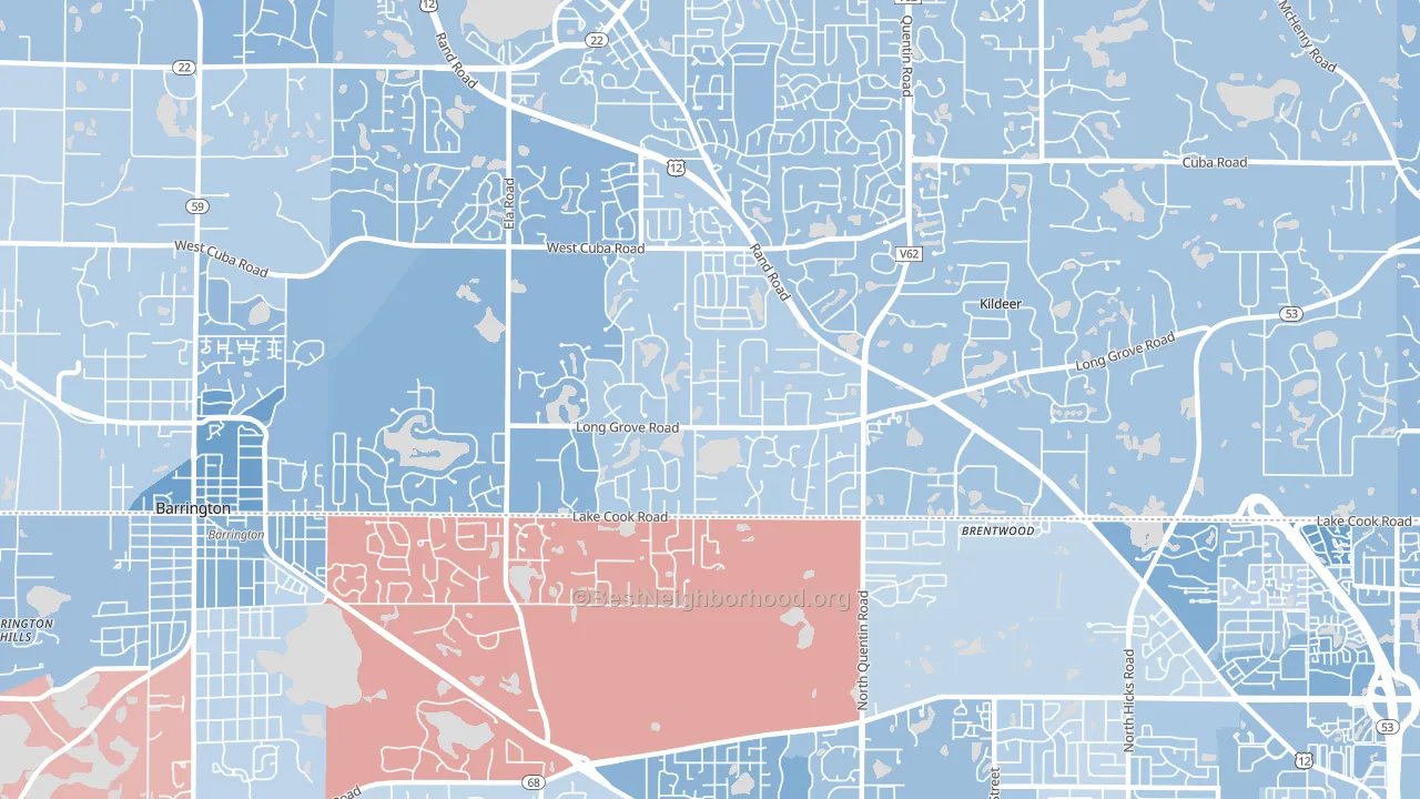 Deer Park, IL block-group political-lean map