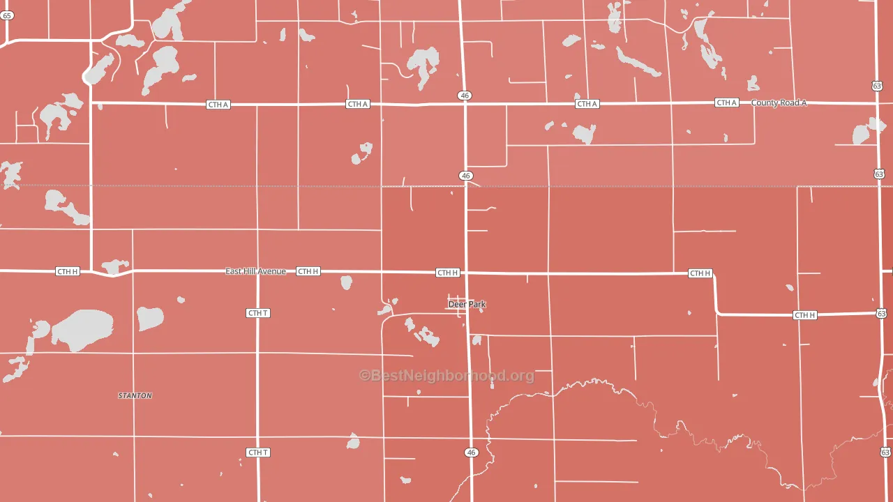 Deer Park, WI block-group political-lean map