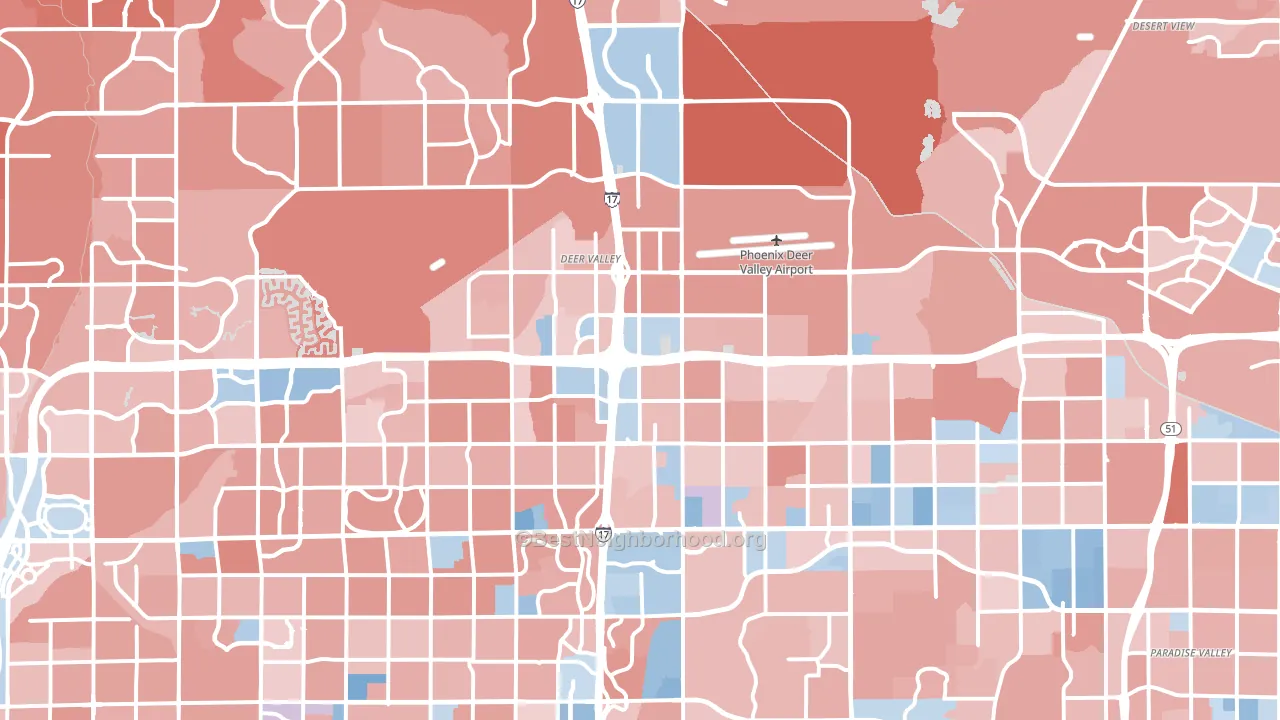 Deer Valley, Phoenix, AZ block-group political-lean map