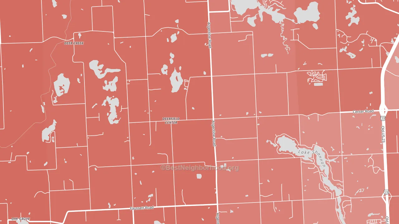 Deerfield Center, MI block-group political-lean map