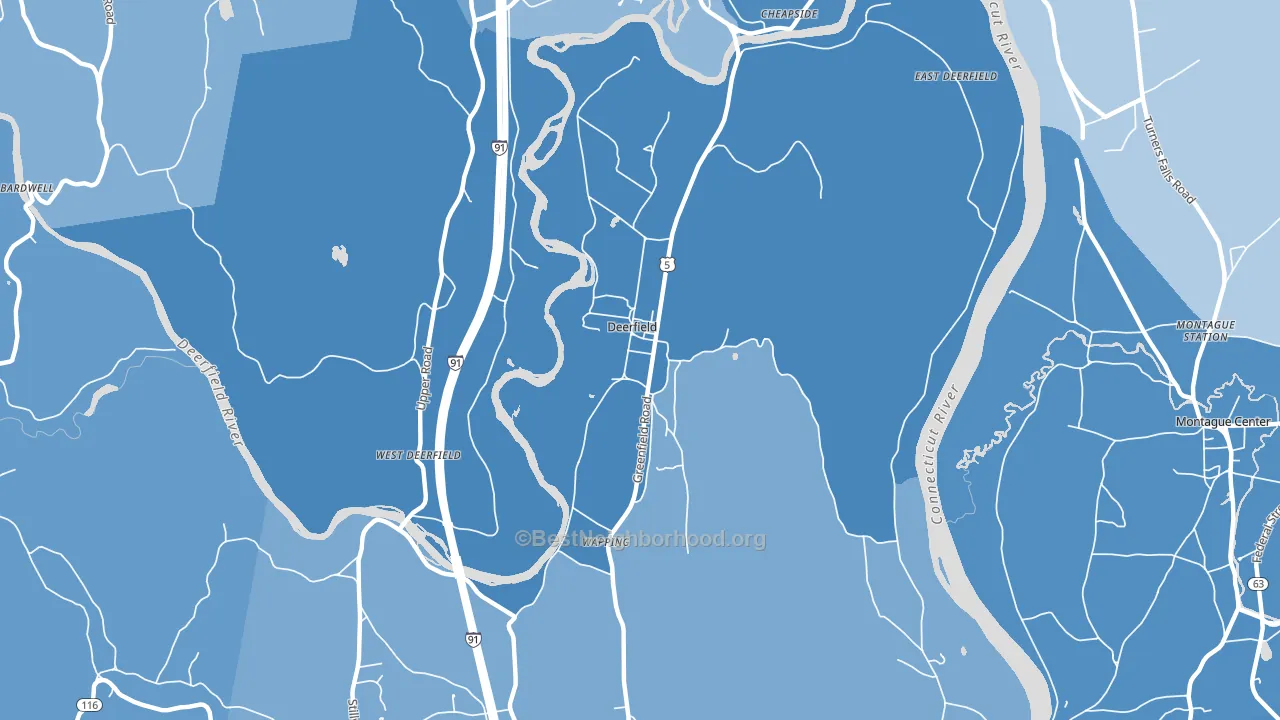 Deerfield, MA block-group political-lean map
